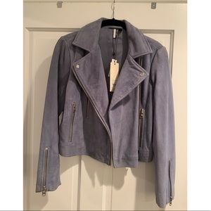 NWT Topshop Lavender Suede Moto Jacket